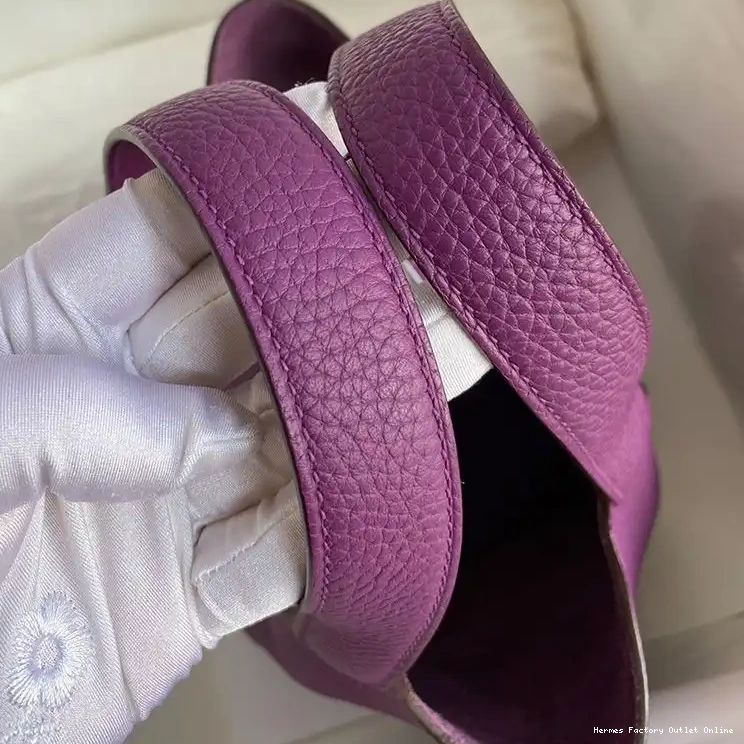 Affordable In Hermes Purple Clemence Hardware Gold Leather Picotin Bag Palladium Lock 0418